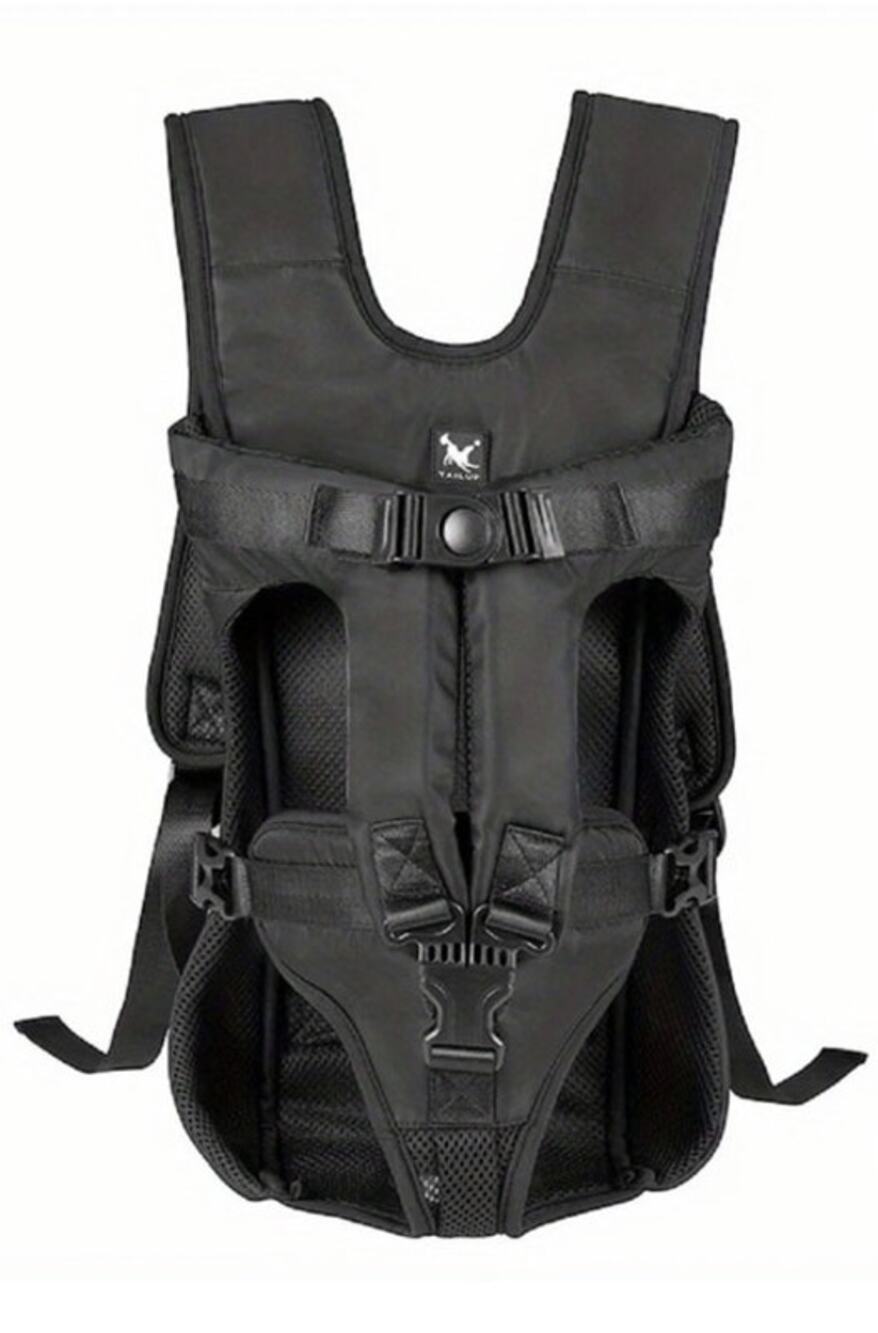 Dog Pet Front Dog Carrier Backpack Lightweight Adjustable Black Size XL